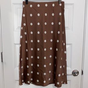 LOFT polka dot midi skirt